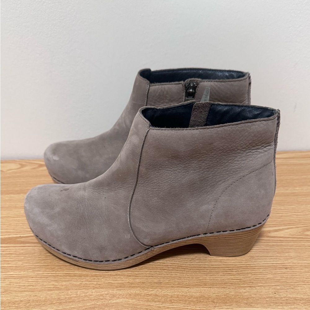 Dansko Gray Suede Ankle Booties - Picture 2 of 9